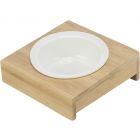 Trixie Voer/Waterbak met Houder Keramiek/bamboe -0,25 l/ø 12 cm/15 × 5 × 15 cm