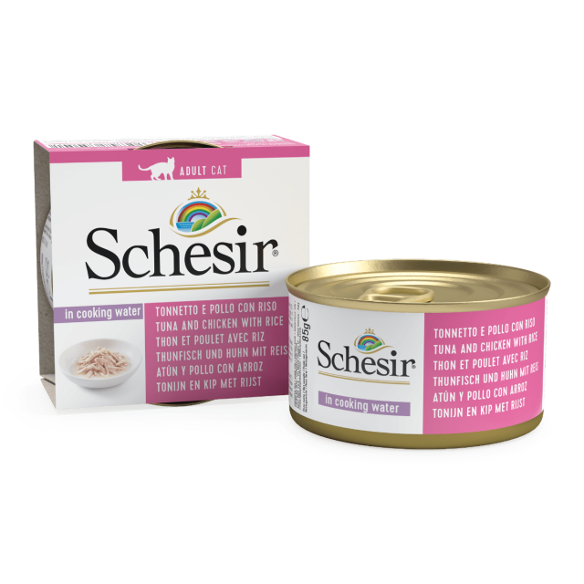 Schesir Cat Naturel Brine Rice Tuna & Chicken -85 gram