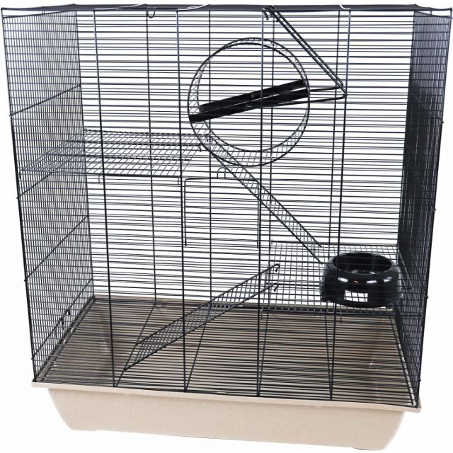 Interzoo Rattenkooi Rat 70, Zwart/Beige