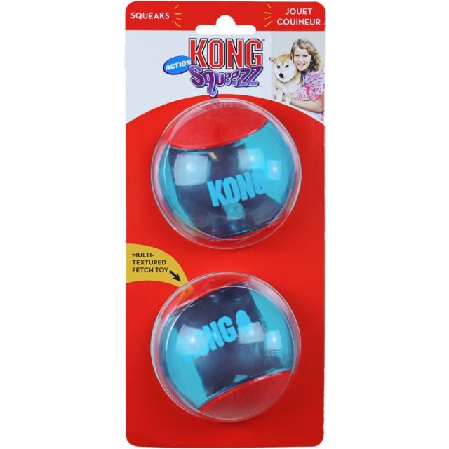 KONG Squeez Action Rood Large-8,5x8,5x8,5 cm