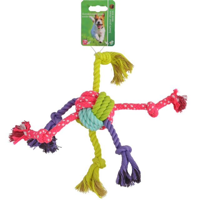 Boon Hond Speelgoed Knoopbal + Knoopslierten -33cm