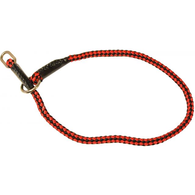 Nylon Correctiehalsband Rood/Zwart, 15 mm, 70 cm.