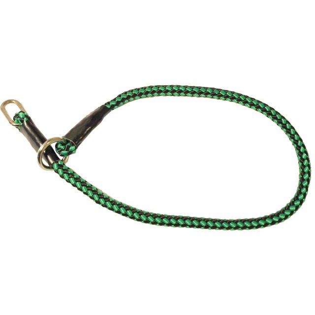 Nylon Correctiehalsband Groen/Zwart, 10 mm, 70 cm.