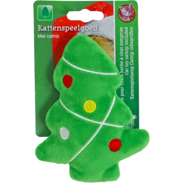 Xmas Kat Speelgoed Kerstboom+Catnip Groen -13cm 