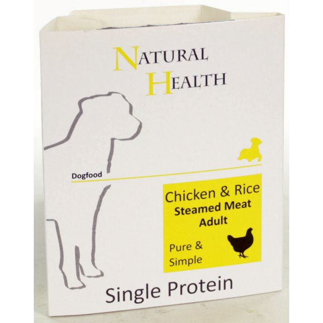 Natural Health Dog Steamed Pure & Simple Chicken & Rice  -395 gram