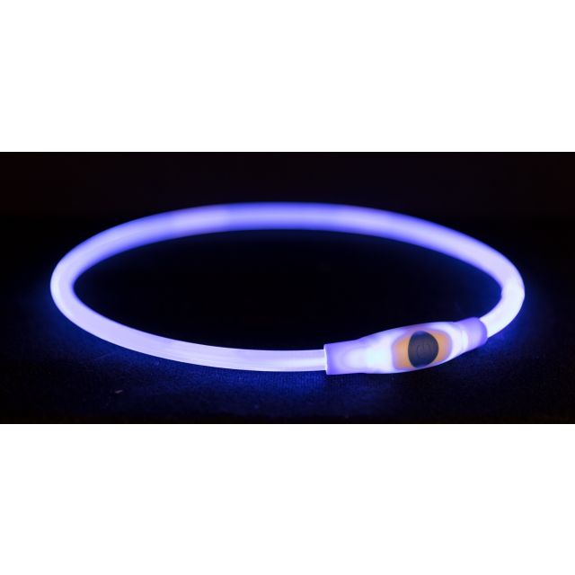 Trixie Flash lichtgevende Halsband Large _ XLarge  Blauw -65 cm /8mm 