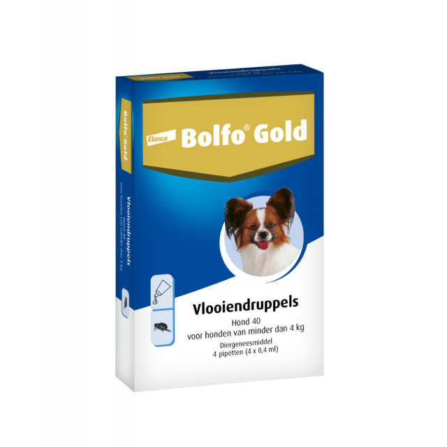 Bolfo Gold Hond 40 (tot 4 kg) - 4 pipet