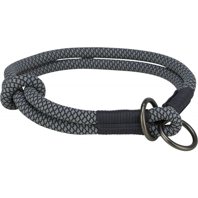 Trixie Soft Rope Half-Slip Halsband XS-S 35 cm/ø 6 mm Zwart/Grijs