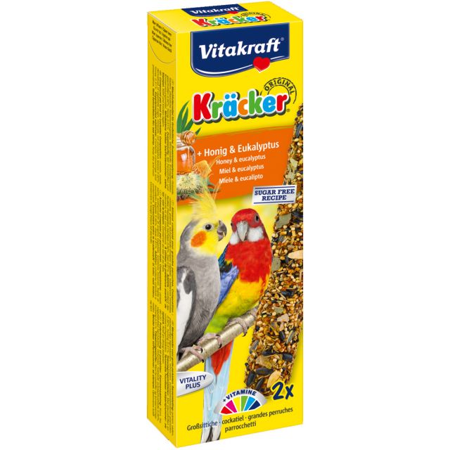 Vitakraft Kracker Honing, Ecalyptus Valkparkiet - 2 in 1