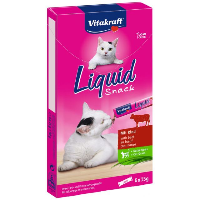 Vitakraft Cat Liquid Snack Rund & Inuline - 6 x 15 gram