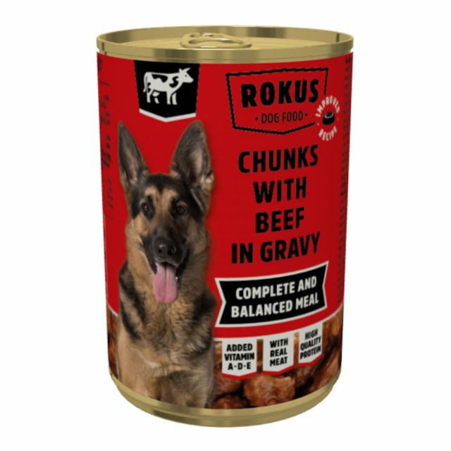 Rokus Dog Chuncks Adult  Beef -415 gram