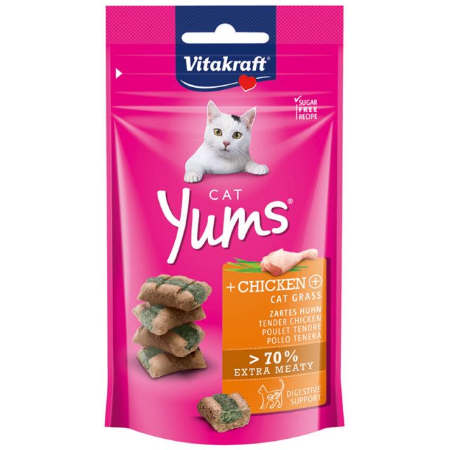 Vitakraft Cat Yums met Kip en Kattengras -40 gram