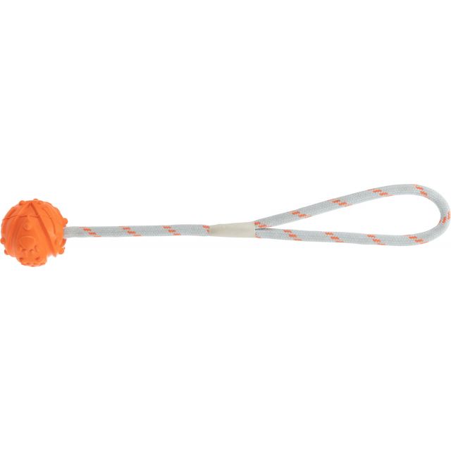 Trixie Bal Aan Touw Natuurrubber Drijvend -ø 4,5/35 cm Oranje