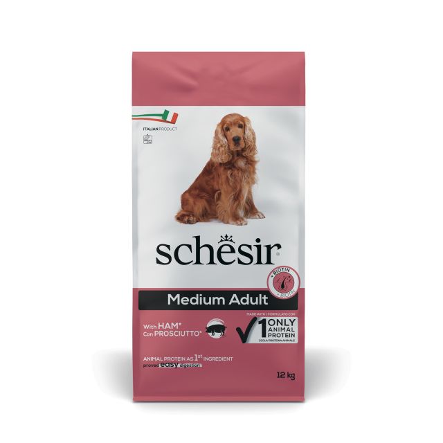 Schesir Hond Dry Maintenance Medium Ham 12kg