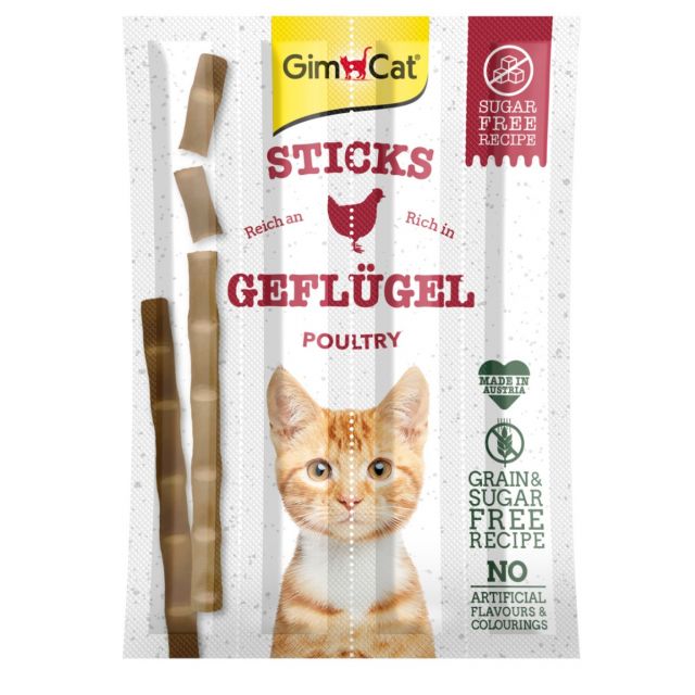 Gimcat Sticks Gevogelte,- 4 stuks 
