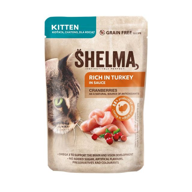 Shelma Pouch Fillets Kittens Turkey/Buckthorn -85 gram