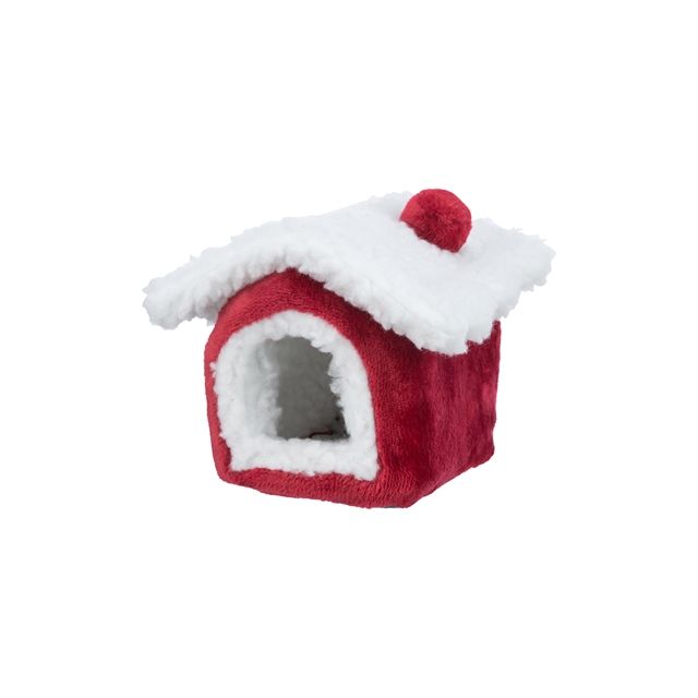  Xmas Trixie Cuddly Cave Muis/ hamster Rood/ Wit -15x15x12 cm