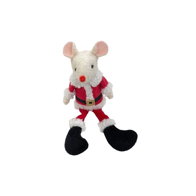 Xmas Happy Pet Santa Muis -18x7x4 cm 