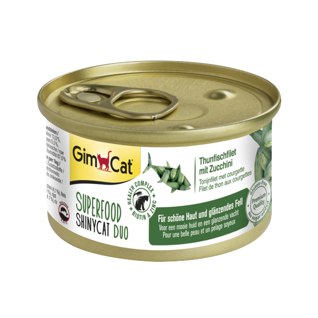 Gimcat Superfood Shinycat Duo Tonijnfilet Met Courgette -70 Gr  (THT 07/24)OP=OP