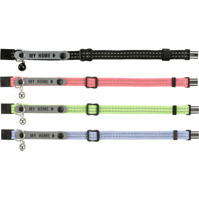 Trixie  Halsband met adreslabel, reflecterend, Diverse Kleuren
