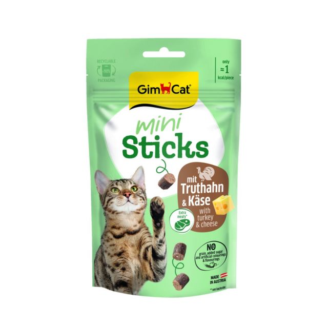 Gimcat Mini Sticks Kalkoen& Kaas -50 gram