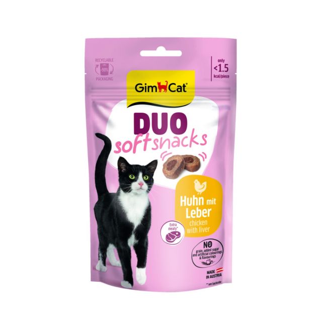 Gimcat Duo Snacks Kip & Lever-50 gram