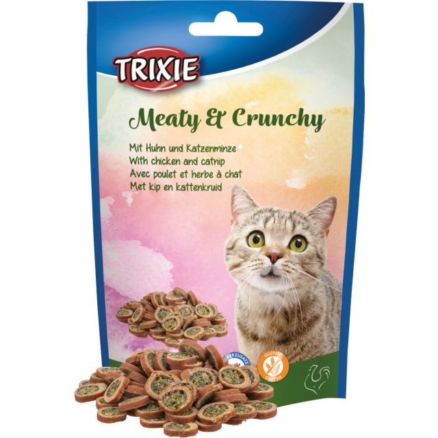 Trixie Meaty & Crunchy Met Kip & Catnip -50 gram  OP=OP