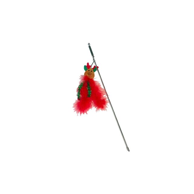 Xmas Happy Pet Sparkle Rendier Met Veren -51 cm 