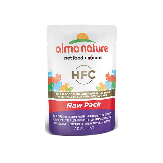 Almo Nature Raw Kip & Eend -55 gram