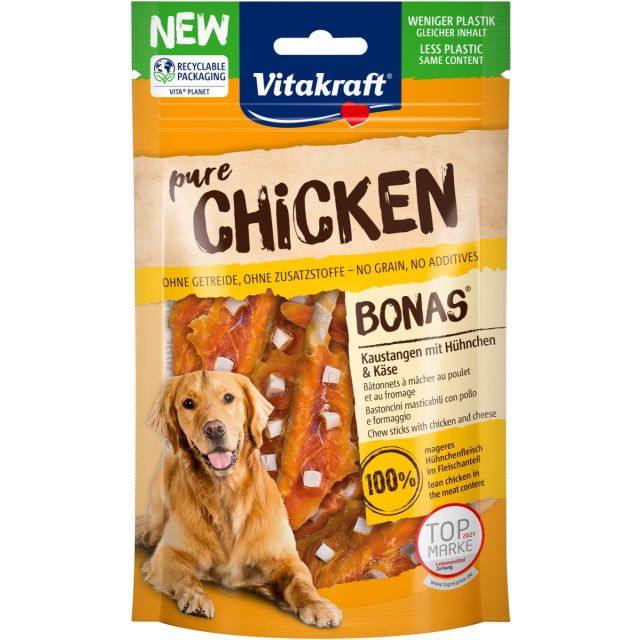 Vitakraft Pure Chiken Bonas Sticks Kipfilet kaas -80 gram