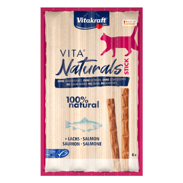 Vitakraft Naturals Cat Stick Zalm -4 stuks 