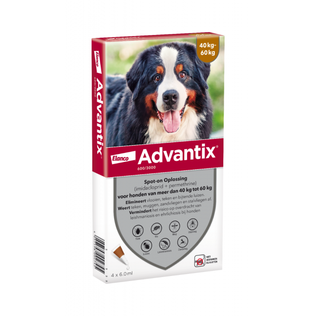 Advantix Hond 600 XXL (tussen 40-60 kg) -4 pipet