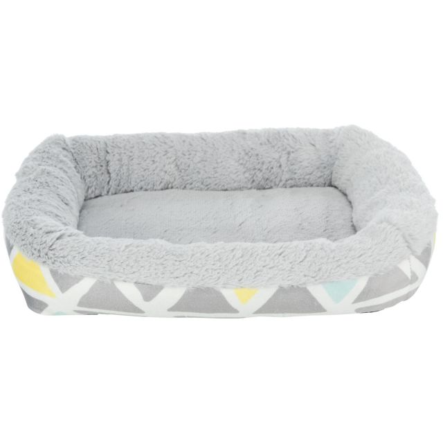 Trixie Relax-mand Sunny, Hoekig Pluche -38x7x25 cm  Kleurig/ Grijs