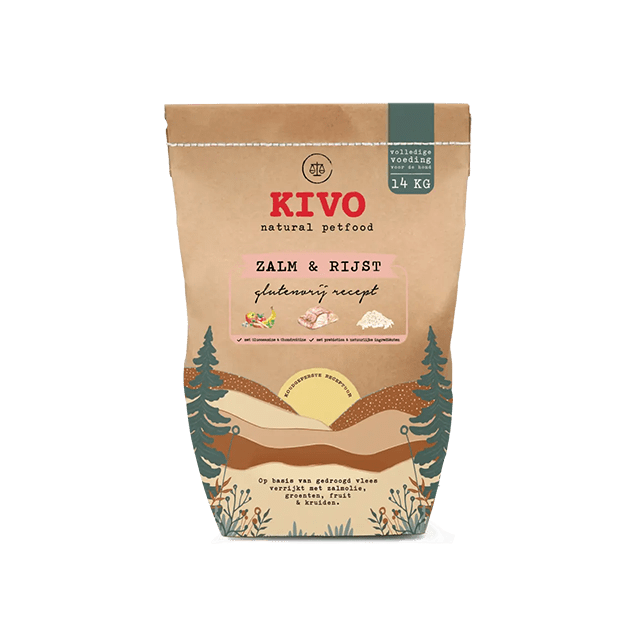 Kivo Koud Geperst Zalm & Rijst  - Glutenvrij -14 kg 