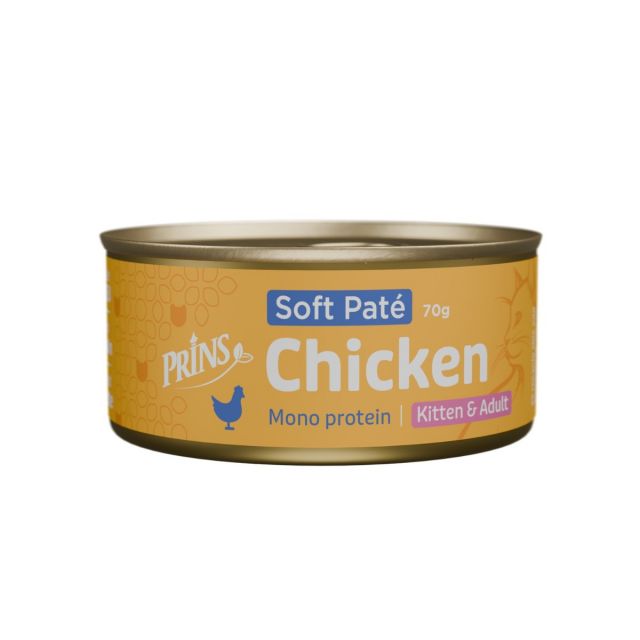 Prins Chicken, Soft Pate' Kitten & Adult -70 gram