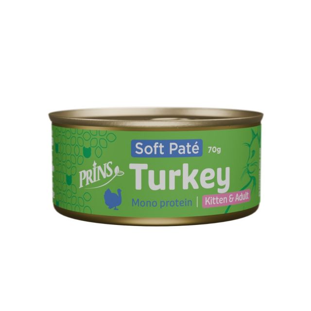 Prins Turkey, Soft pate' Kitten & Adult -70 gram