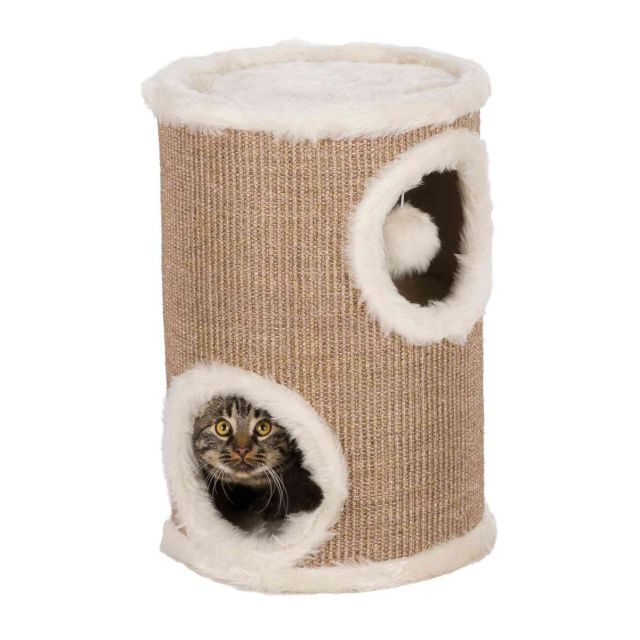 Trixie  Cat Tower Edoardo ø 33 cm Hoog 50 cm -taupe/crème  OP=OP