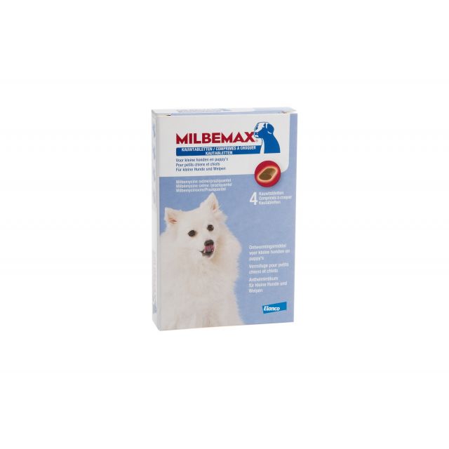 Milbemax Kauwtabletten Kleine Hond/ Pup (1-5 kg )- 4 tbl