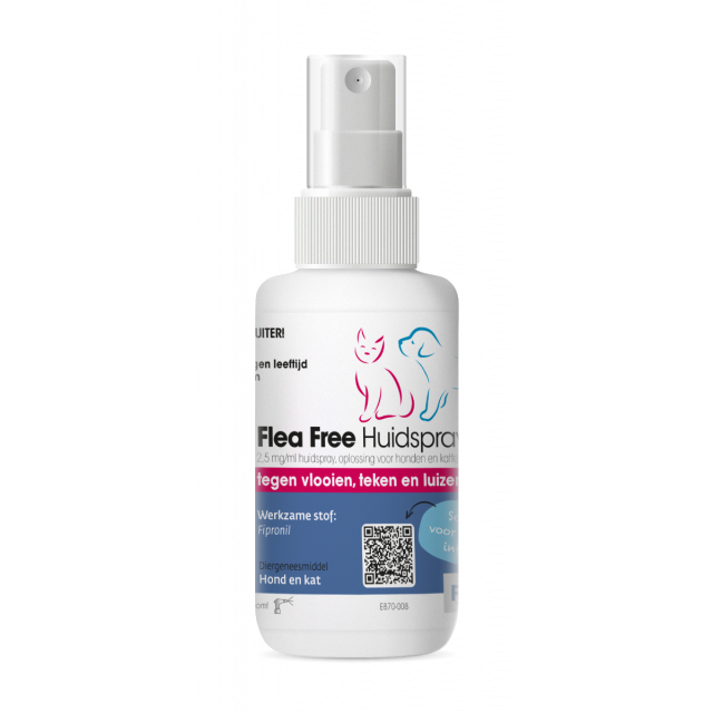 Flea Free  Fipralone Huidspray Hond & Kat - 100 ml 