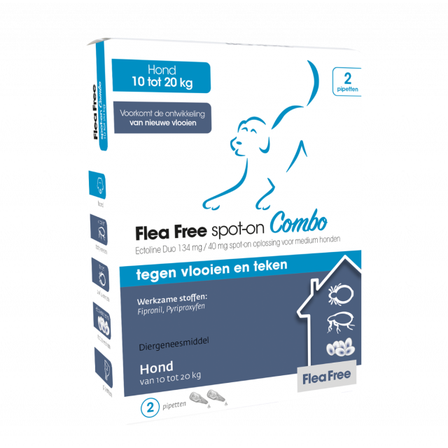 Flea Free Spot-On Combo Hond -10-20 kg -2 pip