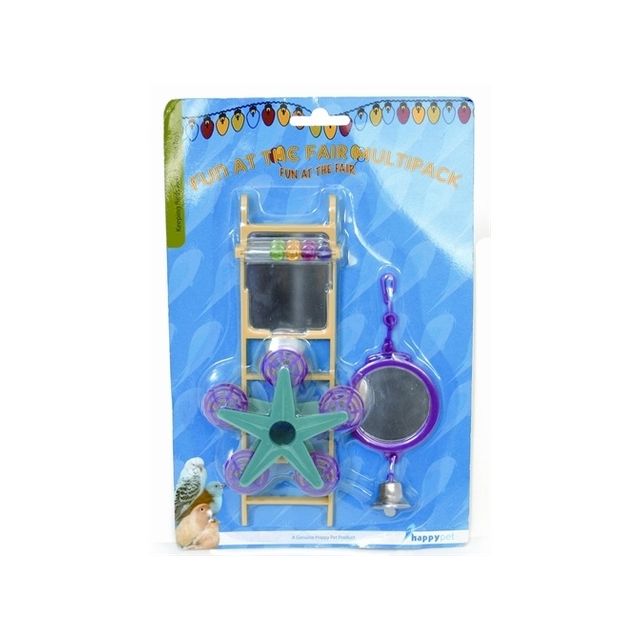 Happy Pet Bird Toy Mp Spiegel & Ladder & Carousel - 20x9x4 cm