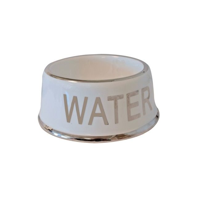 Voerbak Hond Water Wit & Zilver - 18 cm