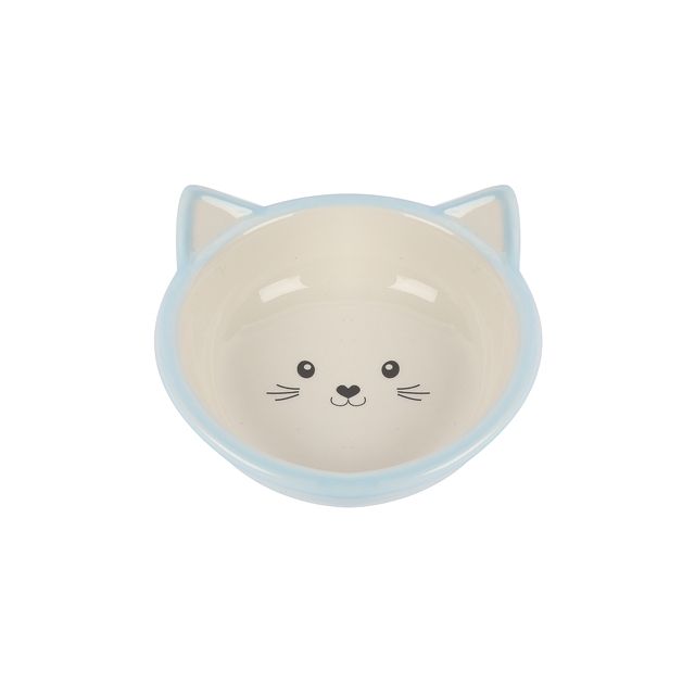 Happy Pet Voerbak Kitten  Lichtblauw / Creme -200 ml
