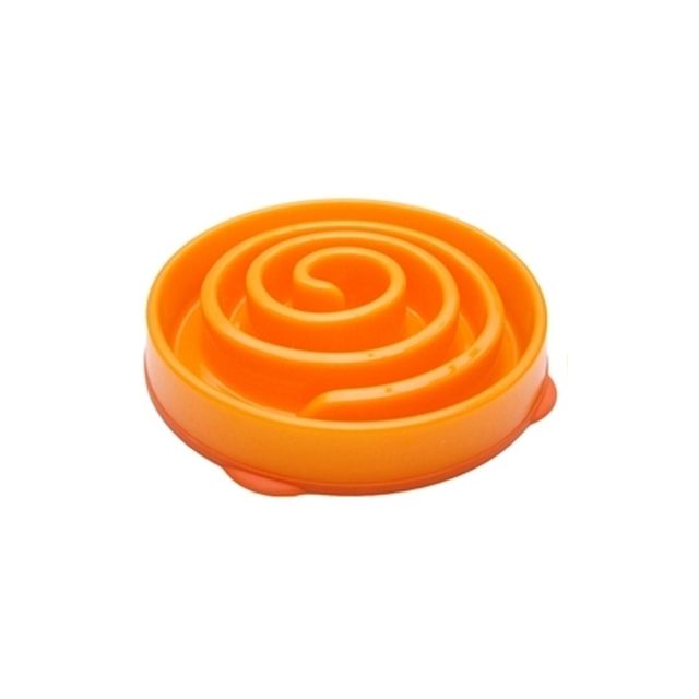 Slo-Bowl Feeder Mini Coral Spiraal Oranje - 22x22x5 cm