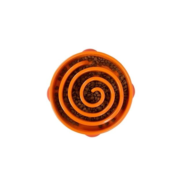 Slo-Bowl Feeder Coral Oranje - 29x29x6 cm