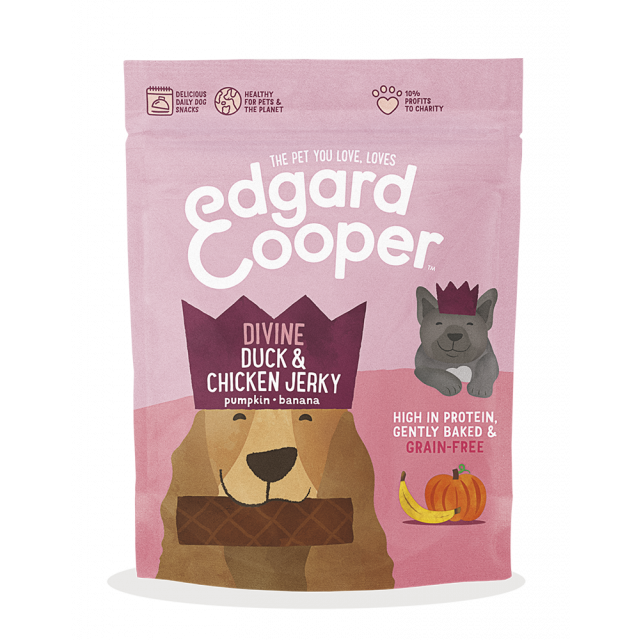 Edgard & Cooper Jerky Eend/Kip/Pompoen/Banaan -4x150 gram