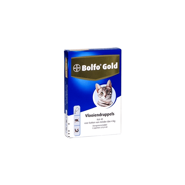 Bolfo Gold Kat 40 tot 4 kg Vlooiendruppels - 2 Pipetten