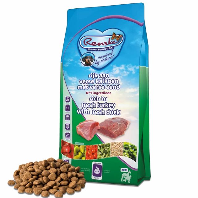 Renske Super Premium Droog Hond Adult Kalkoen & Eend- 6,5kg