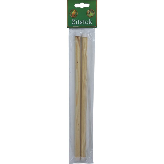Zitstok Hout Met Dop 12mm / 30 cm -2 stuks