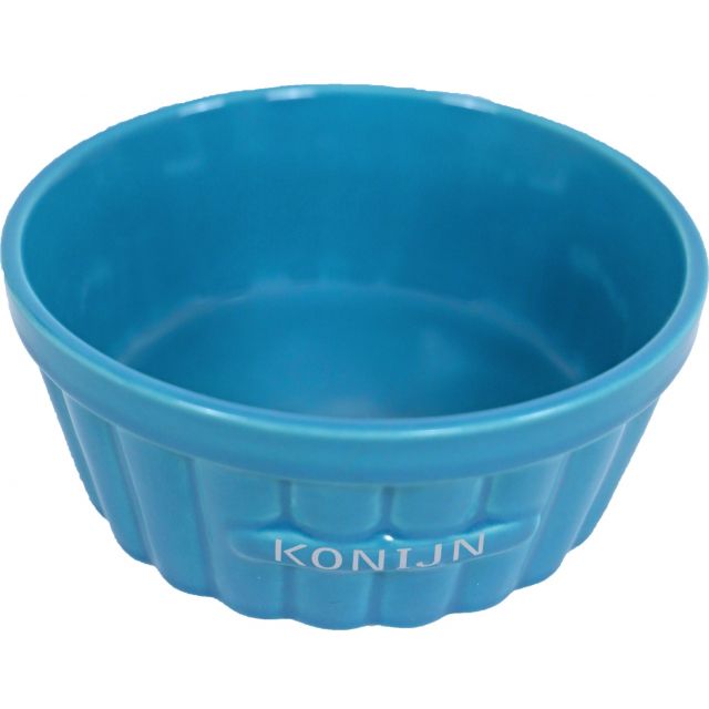 Boon Eetbak Steen Ribbel Konijn Blauw -12 cm 